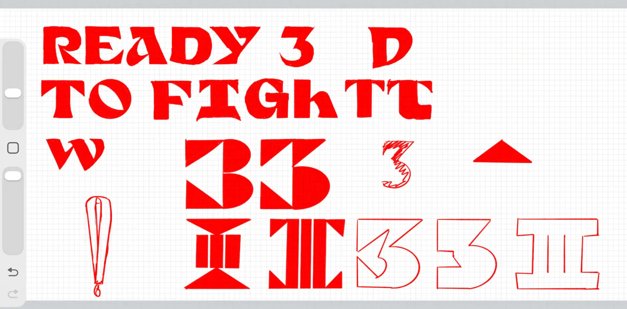 カウントダウン用のスケッチ。割と勢いで1案で進めている