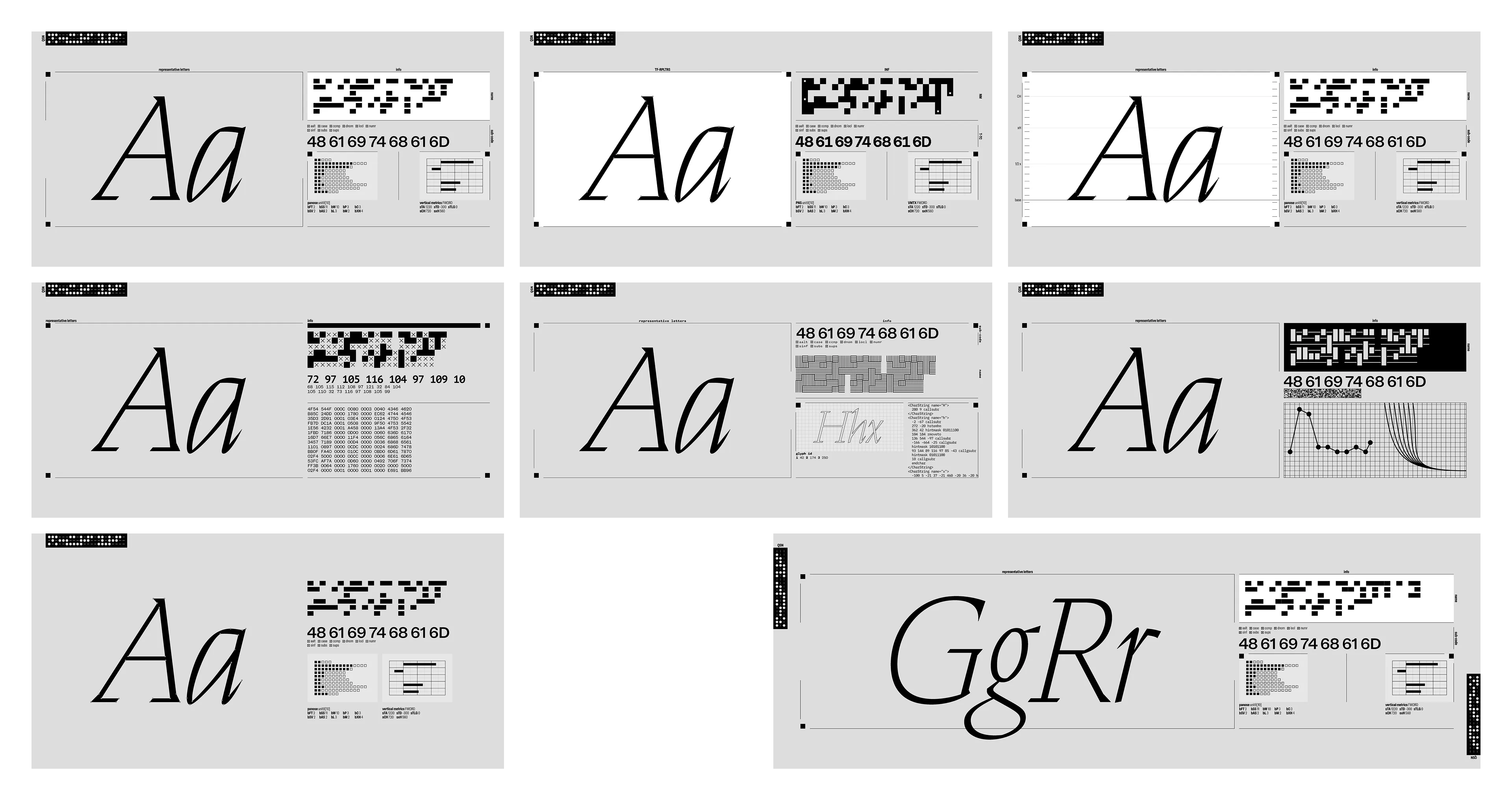 最初に制作したバリエーション。さまざまな情報、密度感を試行している