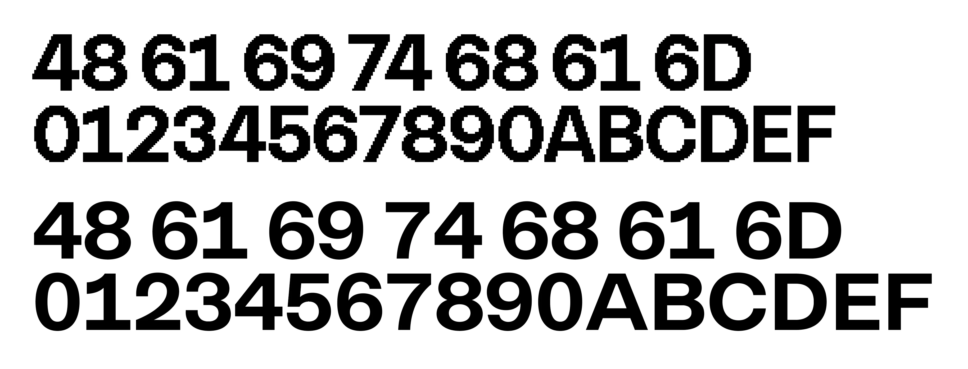 ピクセル版Doppoと通常Doppoの比較。全体のプロポーションもやや縦長にしている